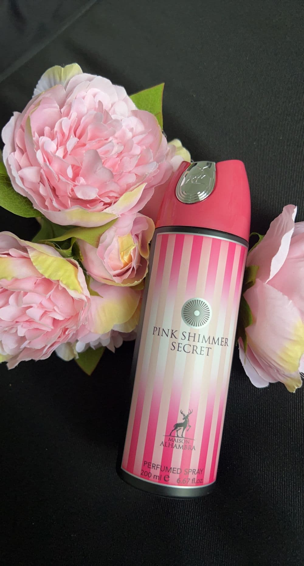 Pink shimmer spray