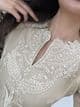 Qalamkar embroidered suit : cream