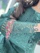 Qalamkar green outfit chicken kari