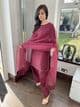 Raw silk Farshi Salwaar suit : cherry