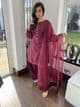 Raw silk Farshi Salwaar suit : cherry