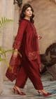 Raw silk Farshi Salwaar suit : maroon