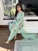 Raw silk Farshi Salwaar suit mint
