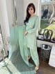 Raw silk Farshi Salwaar suit mint