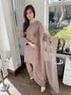 Raw silk Farshi Salwaar suit mocha