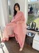 Raw silk Farshi Salwaar suit salmon