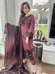 Sabeeka maroon viscous suit