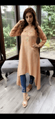 Sana peach jaquard kurta