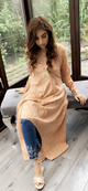 Sana peach jaquard kurta