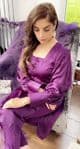 Saniya luxe Purple Satin Ruffle Dupatta suit