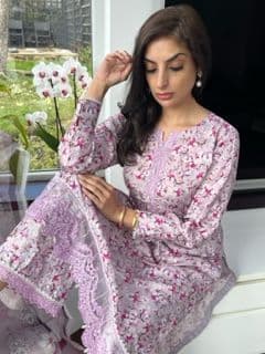 Sehar Threads and Lace Collection -Lilac