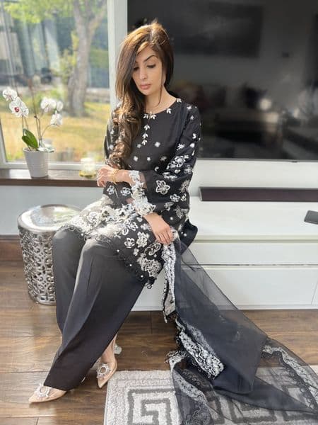 Suffuse black Farshi Salwaar suit