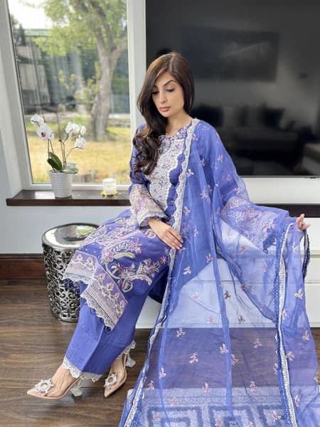 Suffuse Farshi salwwar suit purple