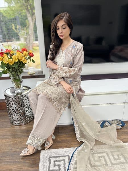 Suffuse mocha Farshi Salwaar suit