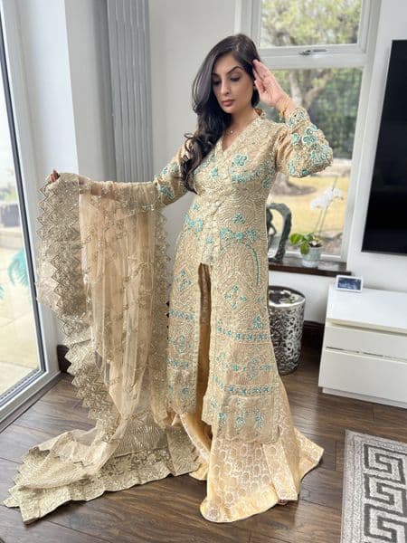 Vanya gold trail Sharara outfit