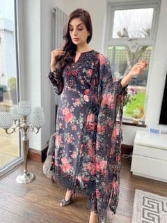 Vanya Solids Inspired Bead work and Lace Suit