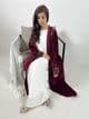 Velvet abaya set wine