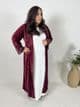 Velvet abaya set wine