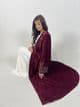 Velvet abaya set wine