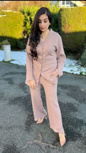 Warm co ord set : nude