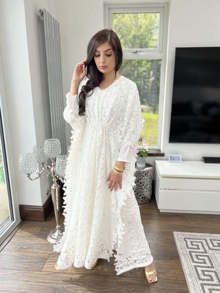 White crochet kaftan
