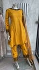 Yellow peplum style dress