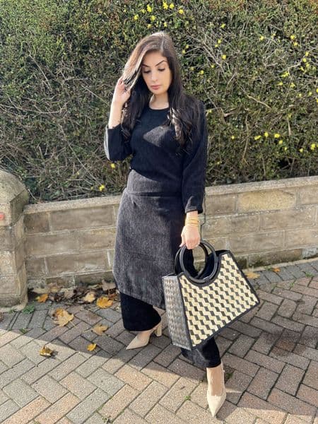 Zara co ord set long length D2 black