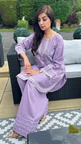 Zara cotton co ord set : lilac