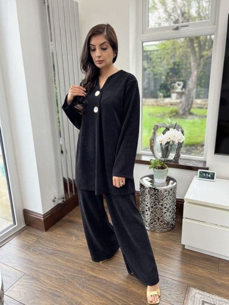 Zara warm co ord set : gold buttons