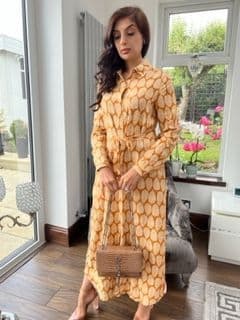 Zarah Summer Dress with buttons, Tan