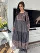 Zarina Digital and Detailed Dress Suit - Dark Grey