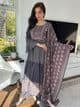 Zarina Digital and Detailed Dress Suit - Dark Grey