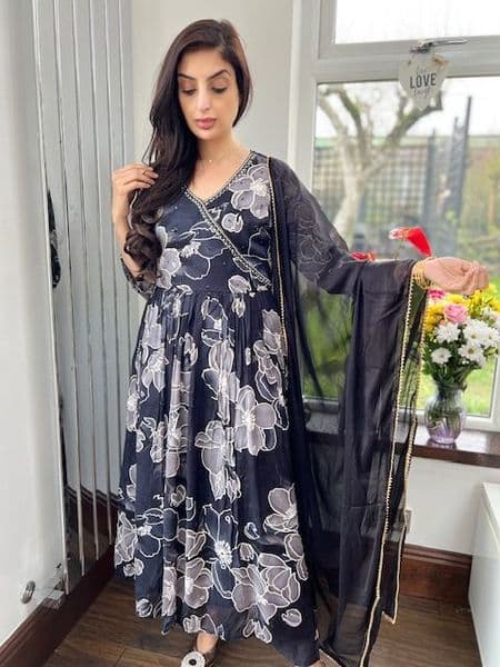 Zeba Georgette Top Detailed Dress Suit 2823