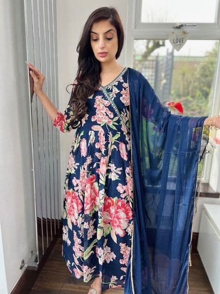 Zeba Georgette Top Detailed Dress Suit 2865