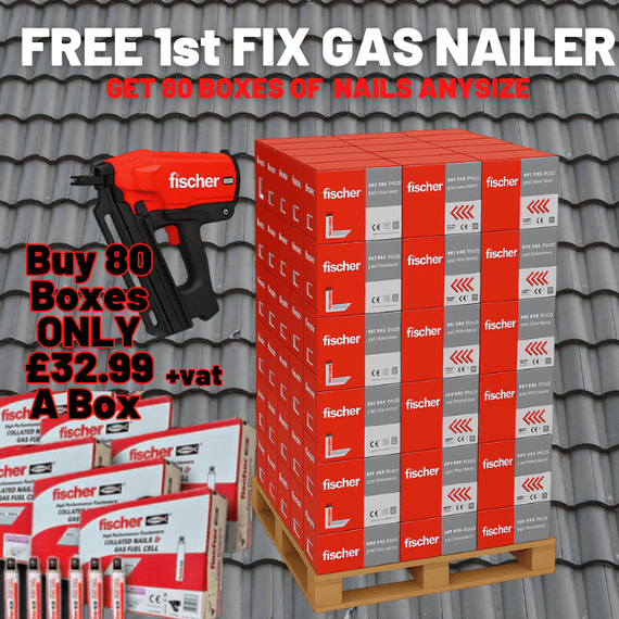 Fischer Nail Fuel Pack – Pallet Deal (80 Boxes) + FREE FGW90F Framing Gas Nailer