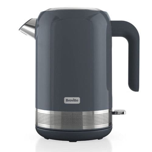 Breville High Gloss Electric Kettle 1.7 Liter 3kW Fast Boil Grey and Stainless Steel VKT154
