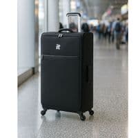 IT Luggage Black Navigator Medium Suitcase – 61L Lightweight Spinner Bag