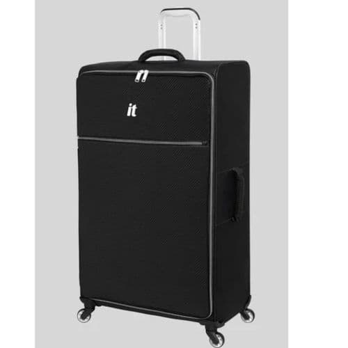 IT Luggage Black Navigator Soft Medium Suitcase – Stylish, Lightweight & Spacious 61 L