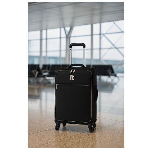 IT Luggage Black Cabin Suitcase – Lightweight & Durable 36L