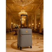 IT Luggage World’s Lightest Cabin Suitcase | 2 Wheels Lightweight Soft Case | Grey Carry On Bag