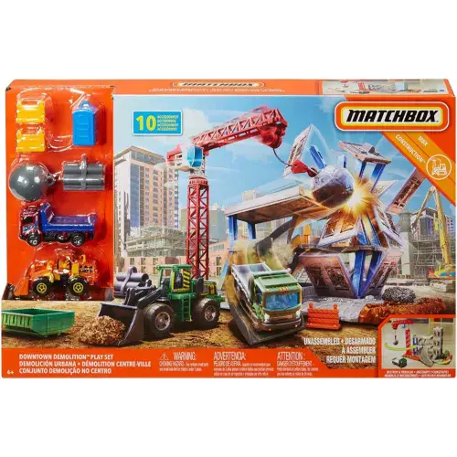 Matchbox Downtown Demolition Play set Construction Site & Vehicles