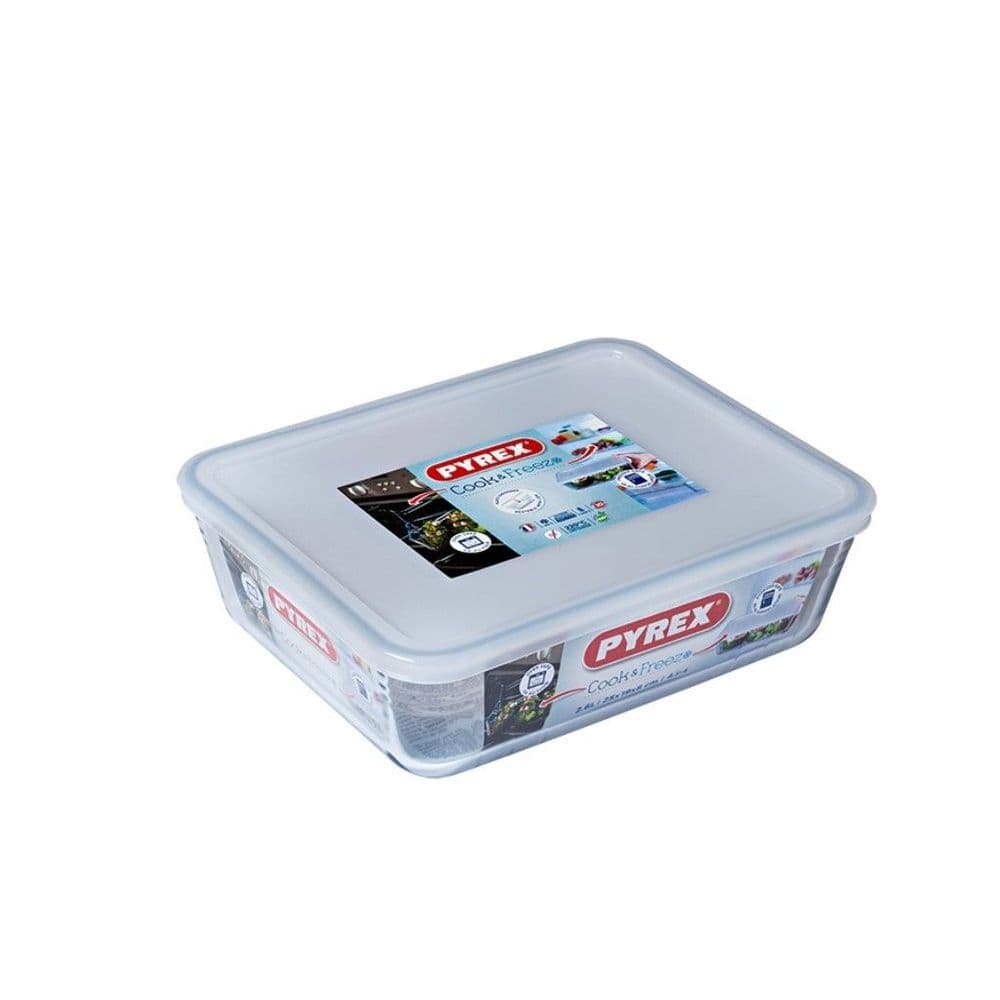 Pyrex Cook & Freeze Rectangular with Lid 22 x 17cm x 6cm 1.5 Litre