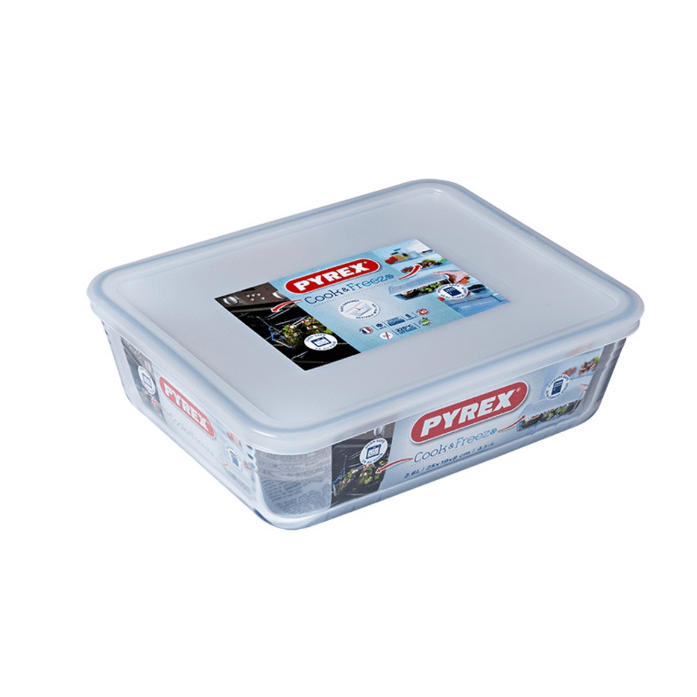 Pyrex Cook & Freeze Rectangular with Lid 25 x 19cm x 8cm  2.6 Litre