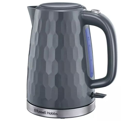 Russell Hobbs Honeycomb Electric 1.7L Cordless Kettle (Fast Boil 3KW, Grey