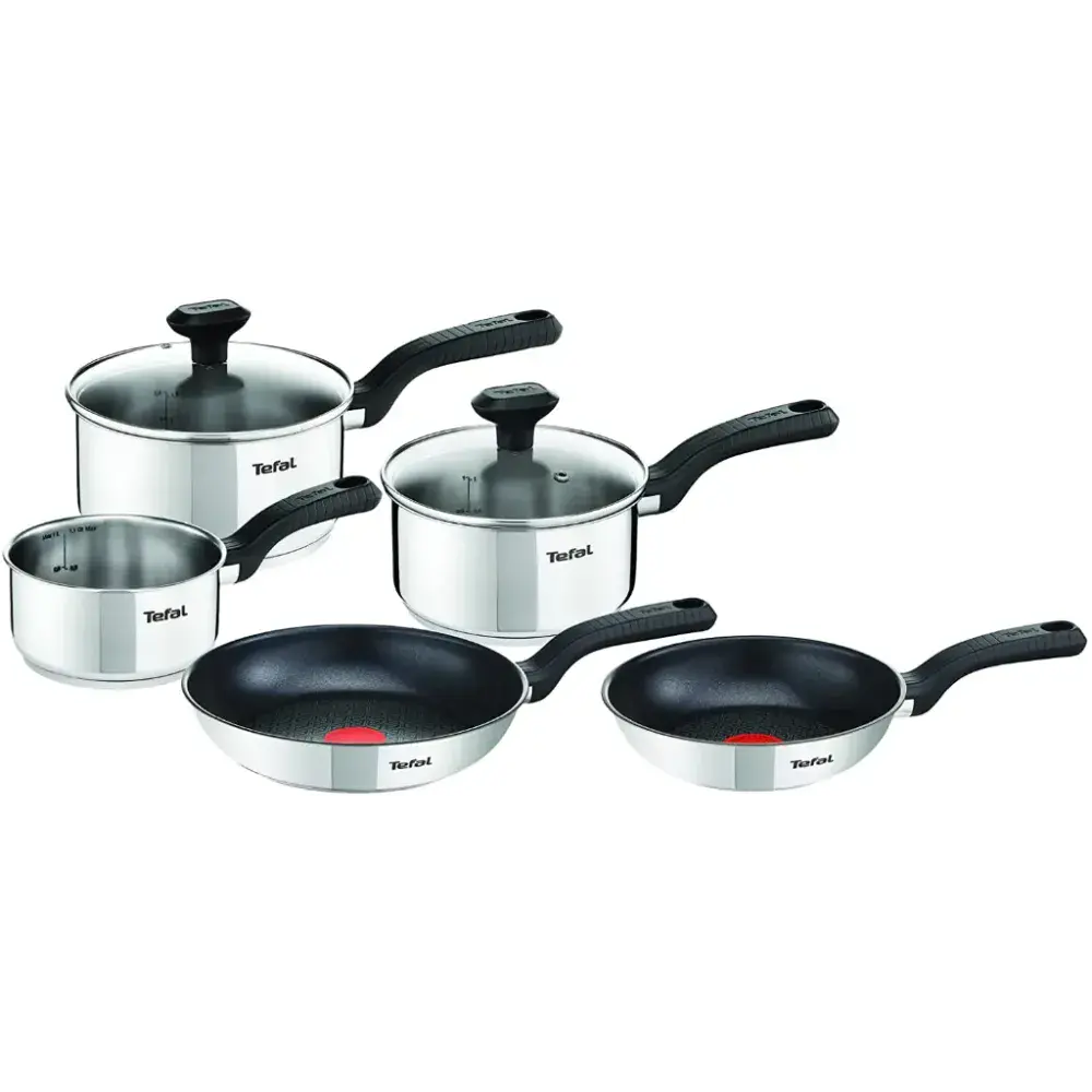 Tefal 5 Piece, Comfort Max, Stainless Steel, Pots and Pans, Induction Set, Silver