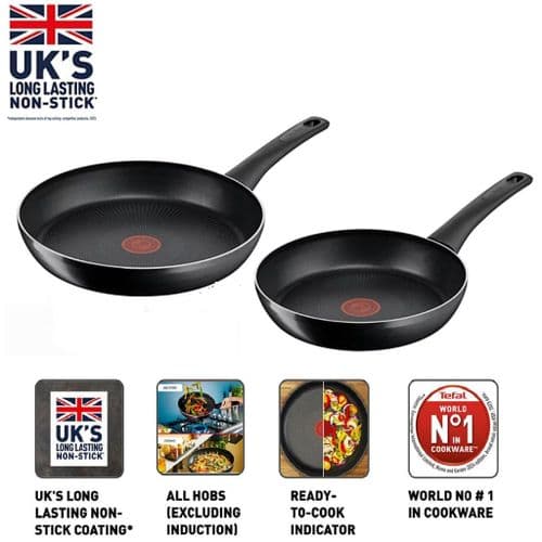 Tefal Frying Pan Set Aluminium Non-Stick Thermo Titanium Force 20cm & 26cm