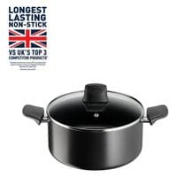 Shop Tefal titanium force 24cm non stick stew pot with lid
