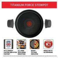 Shop Tefal titanium force 24cm non stick stew pot with lid