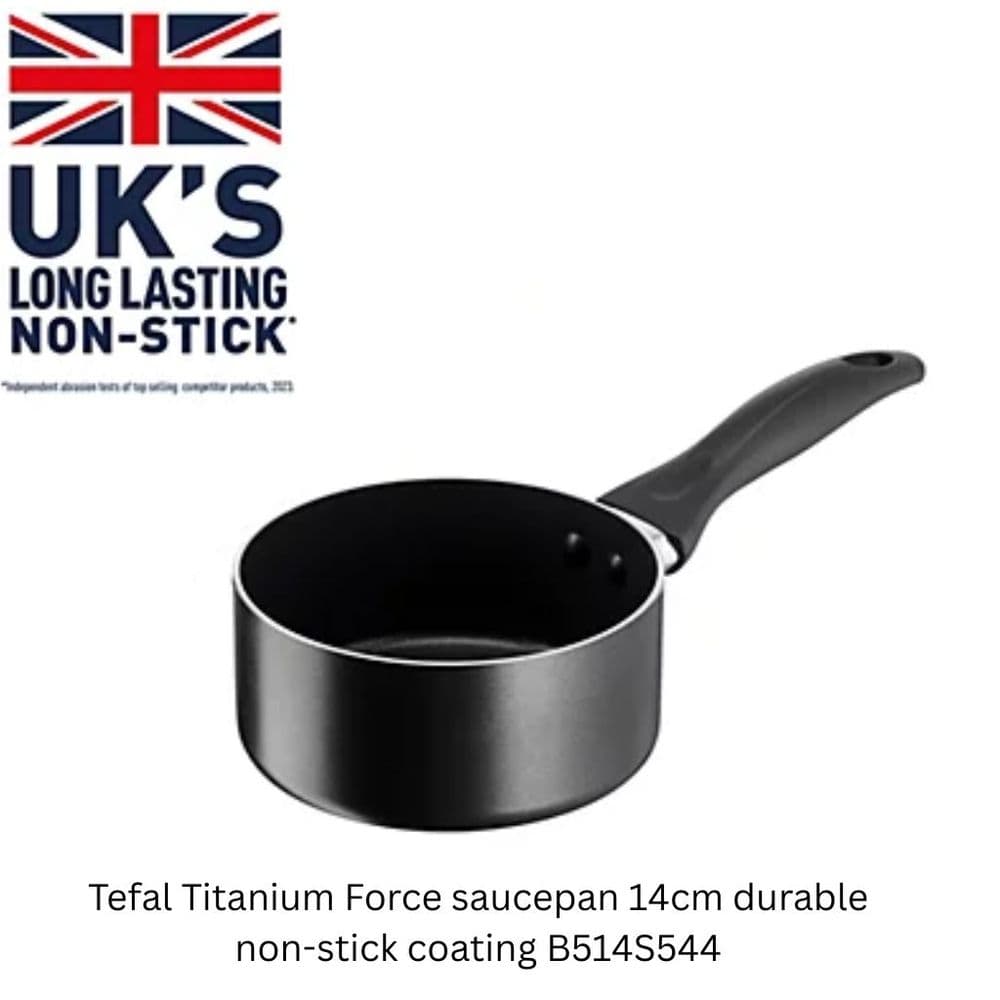 Tefal Titanium Force Non-Stick Aluminium Saucepan, 14cm