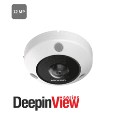 12 MP Hikvision DS-2CD63C5G1-IVS(1.29mm) DeepinView IR Network Fisheye Camera